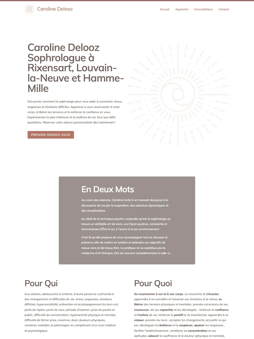 Caroline Delooz site WordPress par Entity Factory